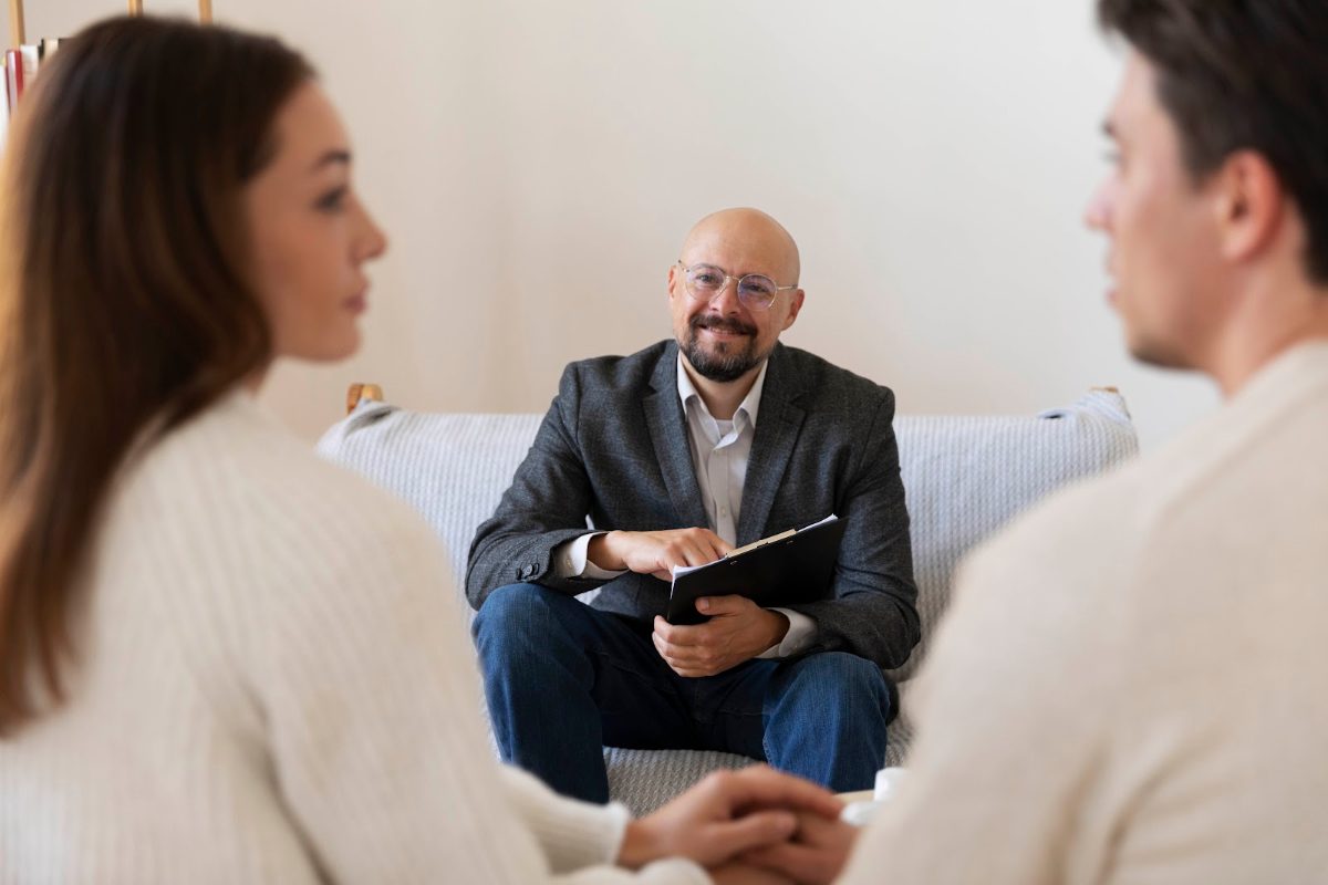 Family in a counselling session for support with a loved one's alcohol addiction in London